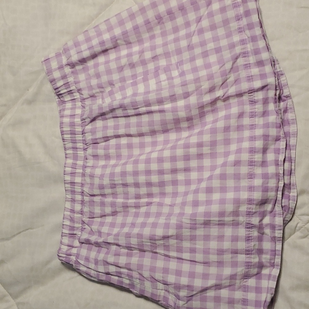 J. Crew Purple and white Gingham Mini Skirt-Medium